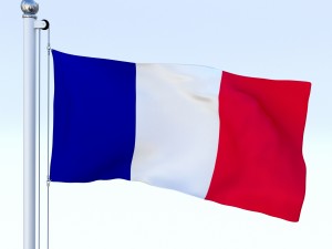 animated france flag Modelo 3D