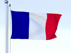 animated france flag Modelo 3D