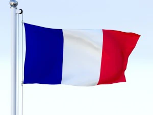 animated france flag 3D Model