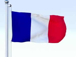 animated france flag Modelo 3D