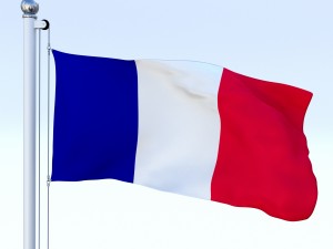 animated france flag Modelo 3D