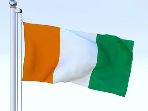 animowana flaga cte divoire Model 3D