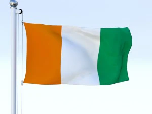animated cte divoire flag 3D Model