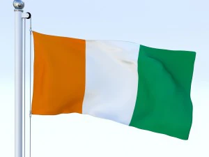 animated cte divoire flag 3D Model