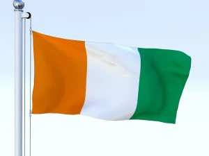 animated cte divoire flag 3D Model
