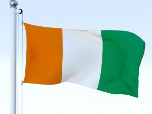 animated cte divoire flag 3D 模型