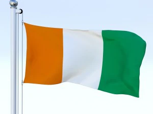 animated cte divoire flag 3D Model
