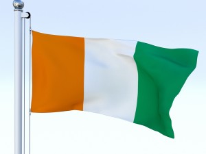 animated cte divoire flag 3D 模型