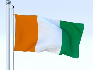 animated cte divoire flag 3D 模型