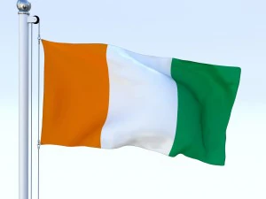 animated cte divoire flag 3D Model