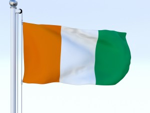 animated cte divoire flag 3D 模型
