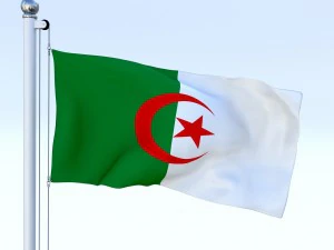 애니메이션 알제리 국기 3D 모델