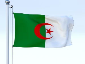 animated algeria flag 3D Model