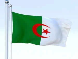 animated algeria flag 3D Model