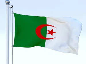 animated algeria flag 3D Model