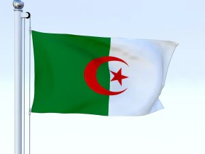 animated algeria flag 3D Model
