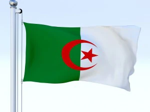 animated algeria flag 3D Model