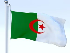animated algeria flag 3D Model
