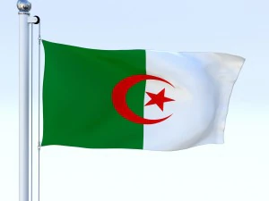 animated algeria flag 3D Model