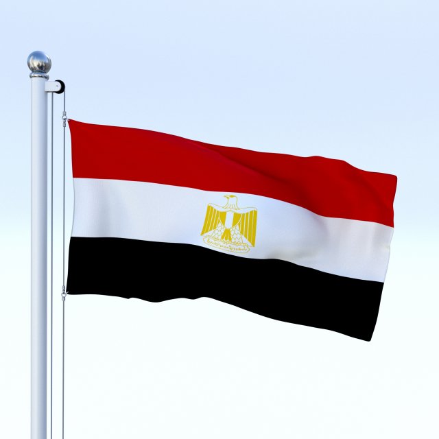 animated egypt flag 3Dモデル .c4d .max .obj .3ds .fbx .stl .blend 