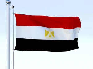animated egypt flag 3D Model