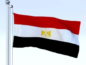 animated egypt flag 3D Model