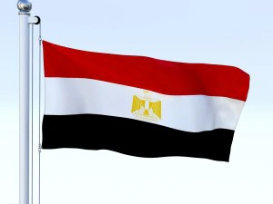 animated egypt flag 3D Model