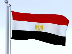 animated egypt flag 3D Model