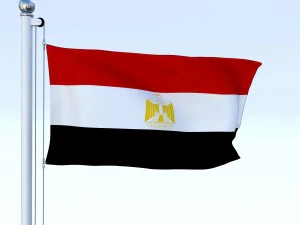 animated egypt flag 3D Model