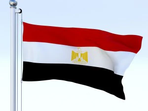 animated egypt flag 3D Model