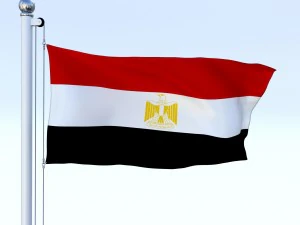 animated egypt flag 3D Model