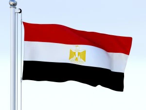 animated egypt flag 3D Model