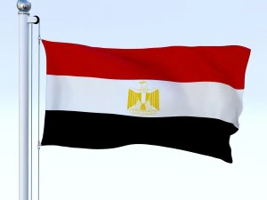 animated egypt flag 3D Model