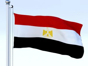 animated egypt flag 3D Model