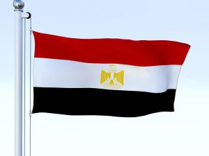 animated egypt flag 3D Model