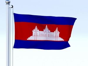 animated cambodia flag 3D Model