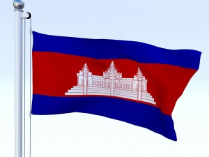 animated cambodia flag 3D Model