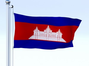 animated cambodia flag 3D Model