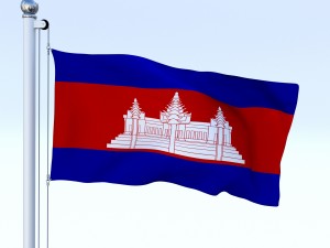 animated cambodia flag 3D Model
