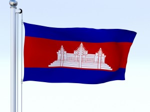 animated cambodia flag 3D Model