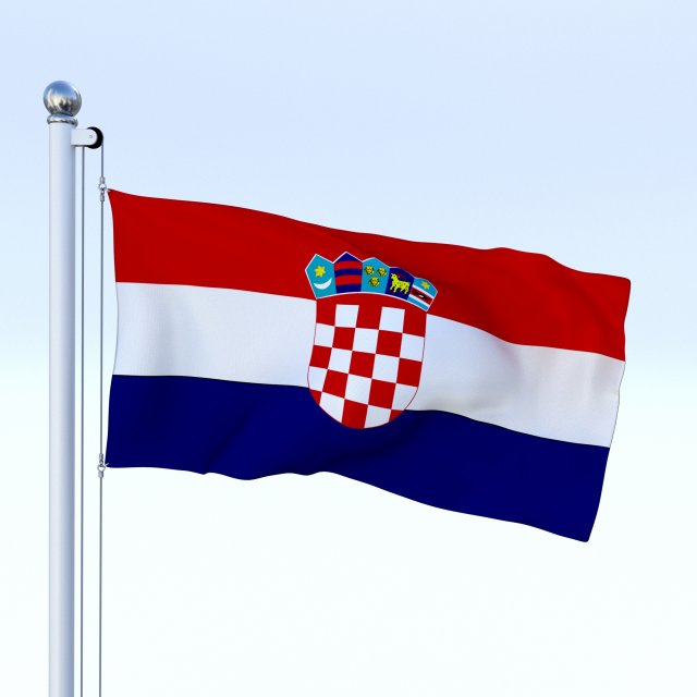 animated croatia flag 3D 模型 .c4d .max .obj .3ds .fbx .stl .blend