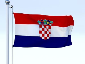animated croatia flag 3D Model