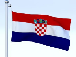animated croatia flag 3D Model