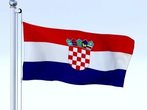animated croatia flag 3D Model