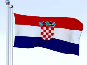 animated croatia flag 3D Model