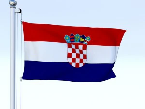 animated croatia flag 3D Model