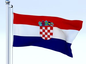 animated croatia flag 3D Model