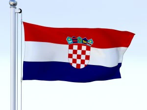 animated croatia flag 3D Model