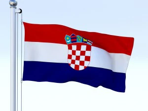 animated croatia flag 3D Model
