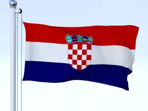 animated croatia flag 3D Model